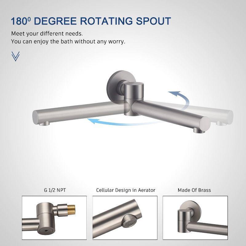 Luxury Wall-Mounted 3-Function Shower System Solid Brass Mixer Valve, 1.8 GPM Flow & Dual Showerheads with Rough-in Valve