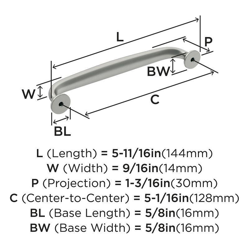 Amerock Renown 5-1/16 inch (128mm) Center-to-Center Satin Nickel Cabinet Pull