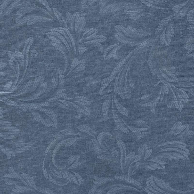 Camile Floral Scroll Damask Pattern Vinyl Indoor/Outdoor Tablecloth - Blue - 84x60 Oval - Elrene Home Fashions