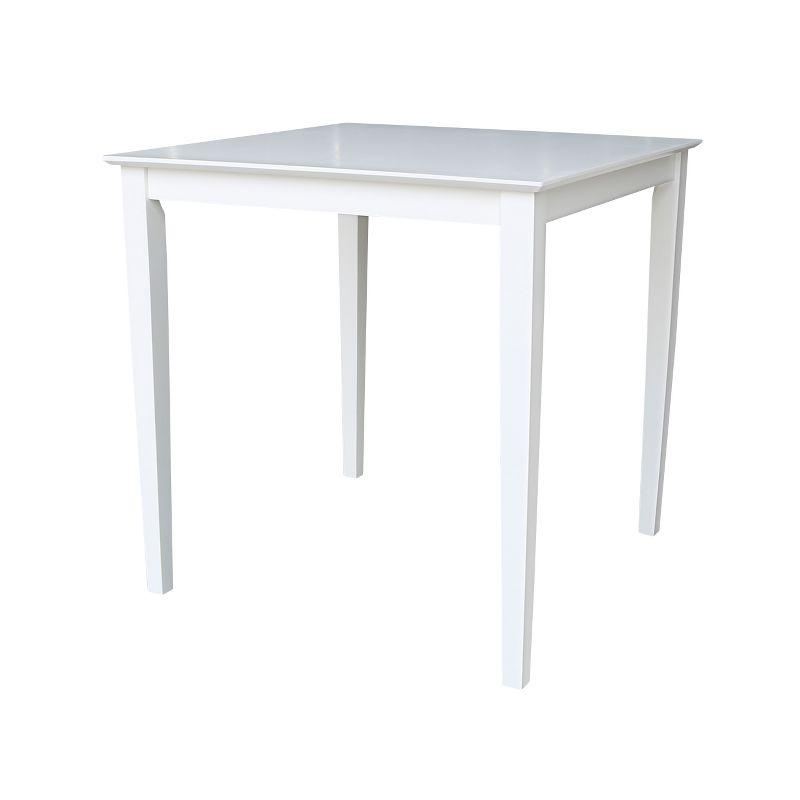 White Solid Wood 36" Square Counter Height Dining Table