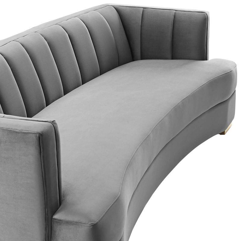 Modway Encompass Channel Tufted Performance Velvet Curved Sofa