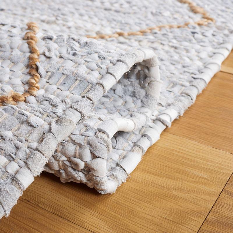 Vintage Leather VTL803 Hand Woven Area Rug - Light Grey/Natural - 5'x8' - Safavieh.