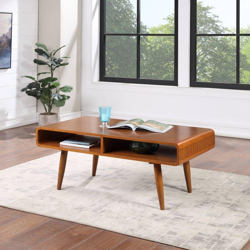 Boraam Halmstad Coffee Table Walnut: Elegant Rectangular Design, 2 Shelves, Sturdy Wood Frame