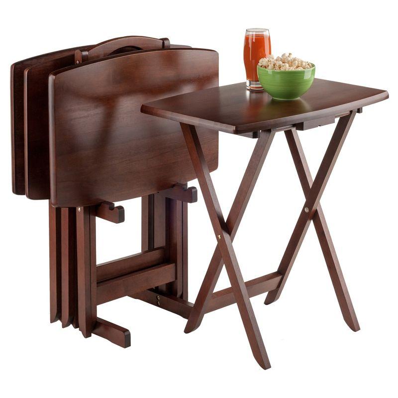 Winsome Oversized Walnut Snack Table Set, 5-Piece