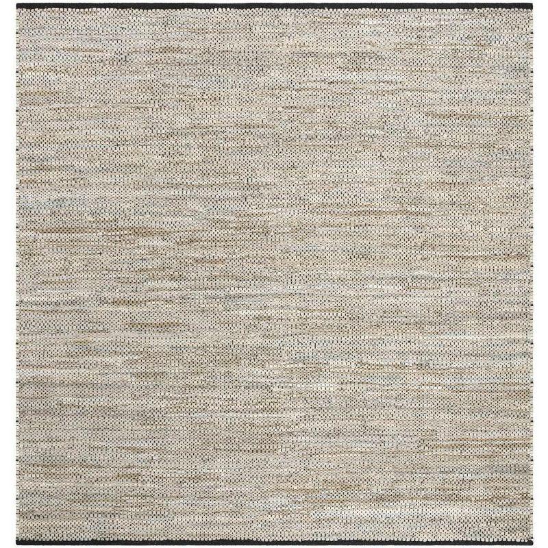 Vintage Leather VTL104 Hand Woven Indoor Area Rug - Beige - 6'x6' - Safavieh