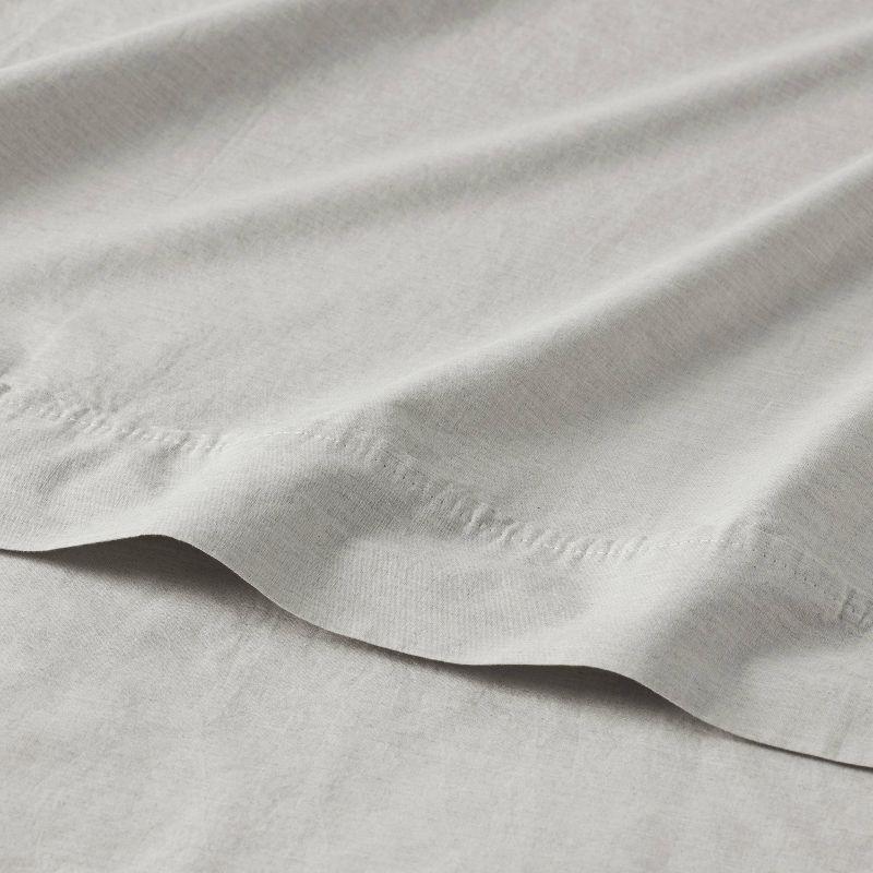 Twin/Twin XL 250 Thread Count Organic Percale Sheet Set Gray Chambray - Threshold™: GOTS Certified, Teen & All Ages