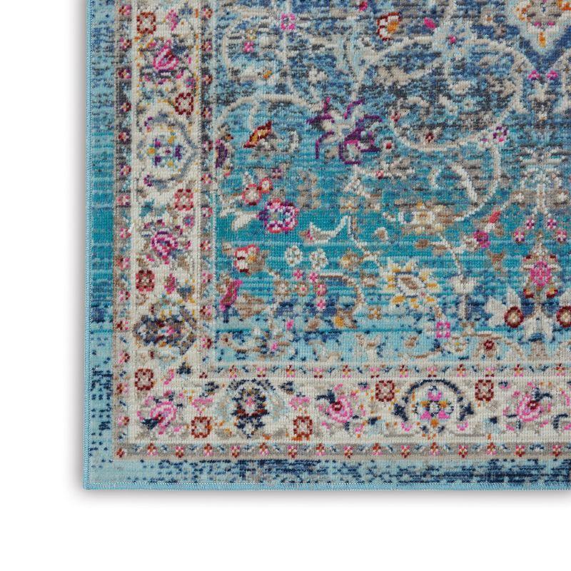 Nourison Vintage Kashan VKA01 Blue/Ivory/Orange Indoor Area Rug - 2' x 4'