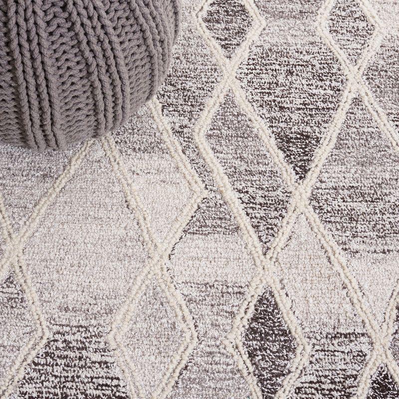 Abstract ABT351 Hand Tufted Area Rug - Ivory/Grey - 4'x6' - Safavieh.