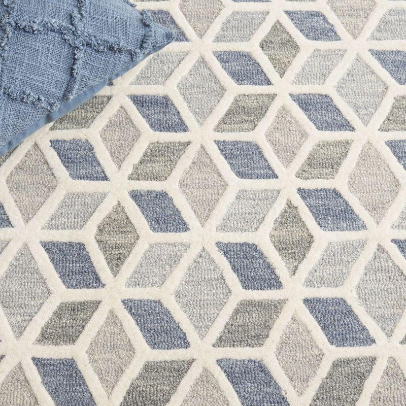 Ebony Hand Tufted 80% Wool And 20% Cotton Geometric Rug