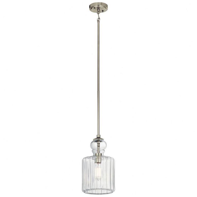 Vintage Perfume Bottle Inspired 13.75" Nickel Pendant Light