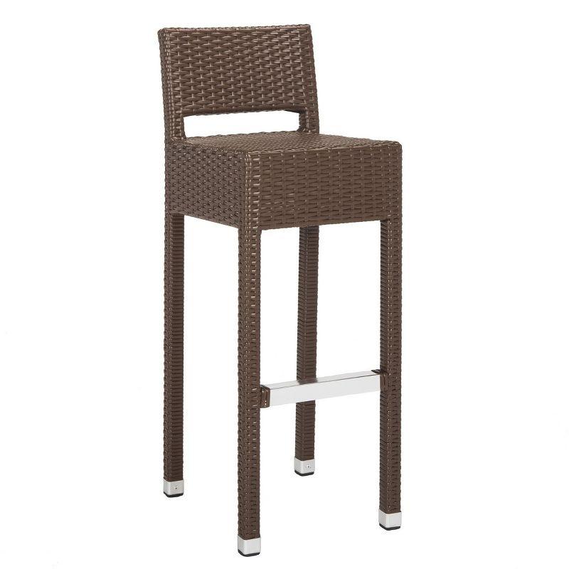 Landry Barstool - Indoor/Outdoor - FOX5212 - Brown - Safavieh