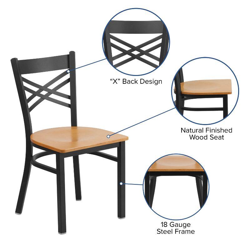 Flash Furniture Black ''X'' Back Metal Restaurant Chair