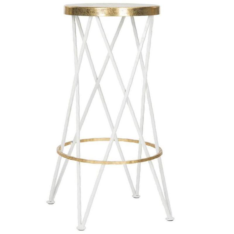 Hester Bar Stool - White/Gold - Safavieh