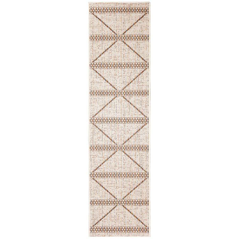 Liora Manne Avena Diamond Stripe Indoor/Outdoor Rug Ivory 1'11" x 7'6"