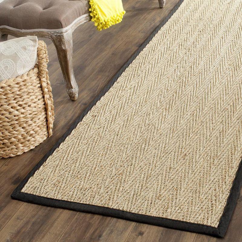 Natural Fiber NF115 Power Loomed Indoor Runner Rug - Natural/Black - 2'6"x10' - Safavieh.