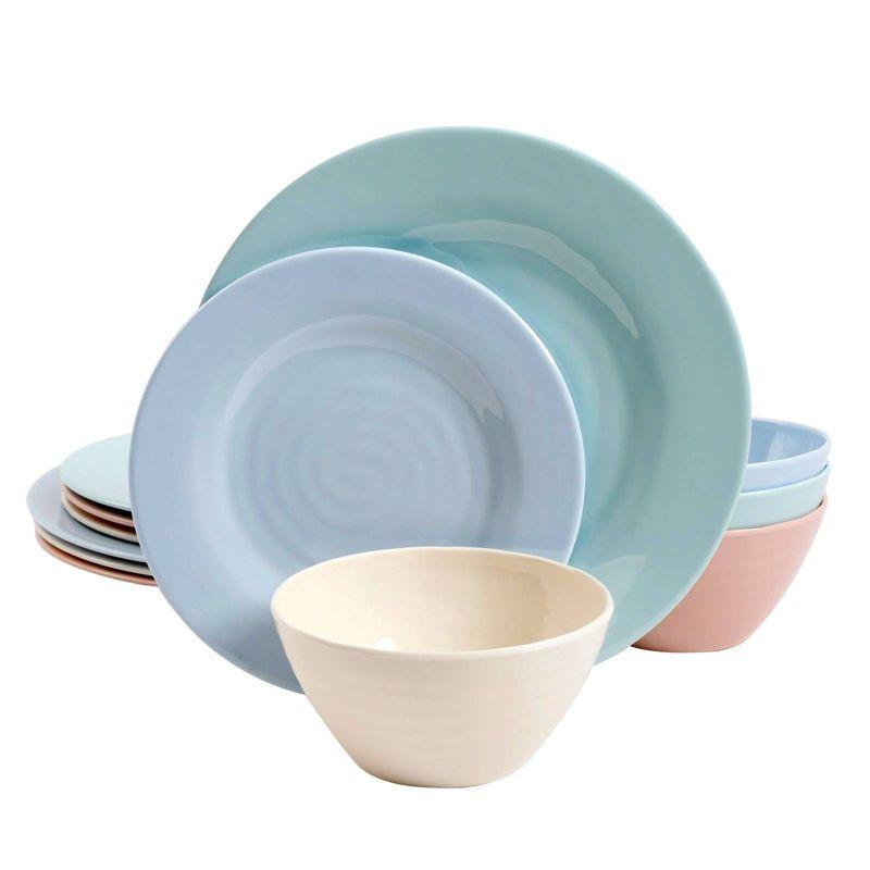 Gibson Elite 12pc Melamine Brist Dinnerware Set