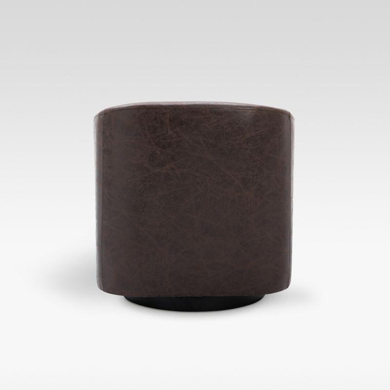 eLuxury Swivel Barrel Chair, Dark Chocolate