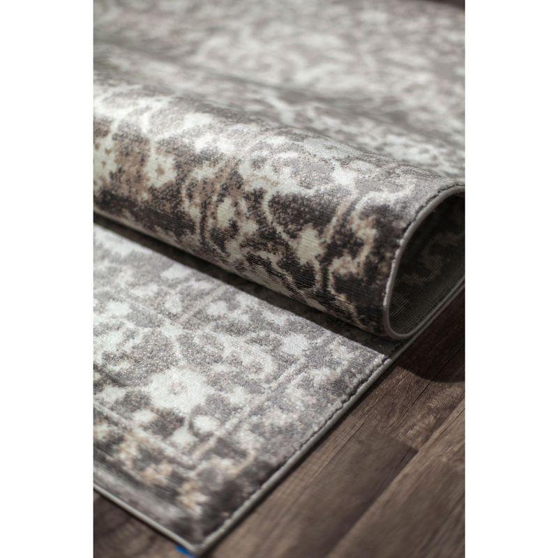 Rugs America Leopold LX20B Stone Transitional Cream Area Rug for Dining Room Rug Neutral Rug Living Room Rug Kitchen, 5'3"x7'