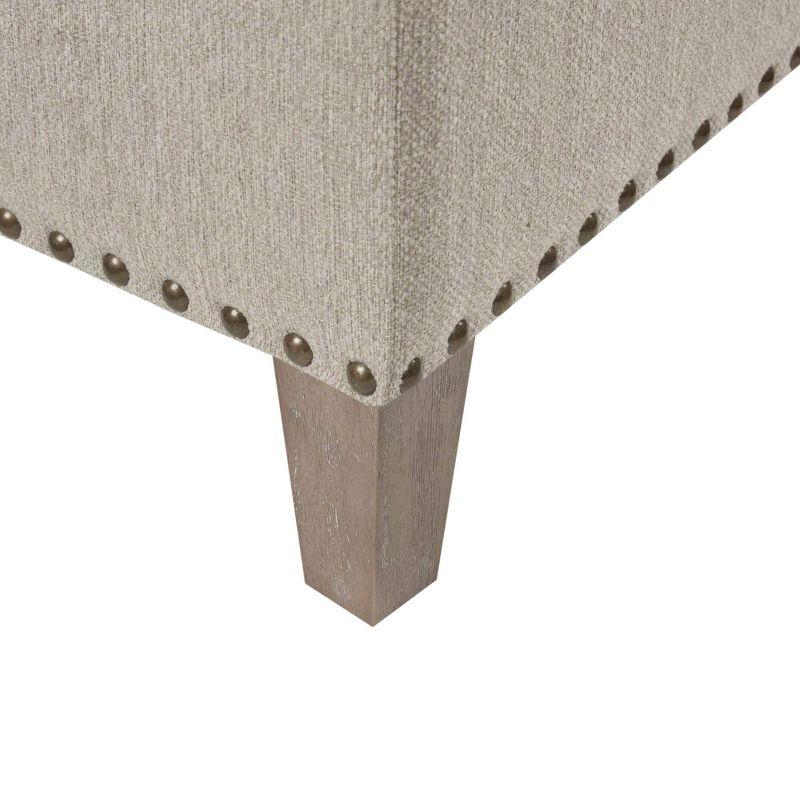 Kylie Tufted Square Cocktail Ottoman Taupe - Madison Park: Elegant Button Tufted, Nailhead Trim