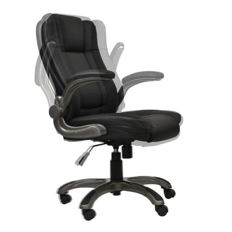 ErgoFlex Black Leather Adjustable Executive Swivel Chair