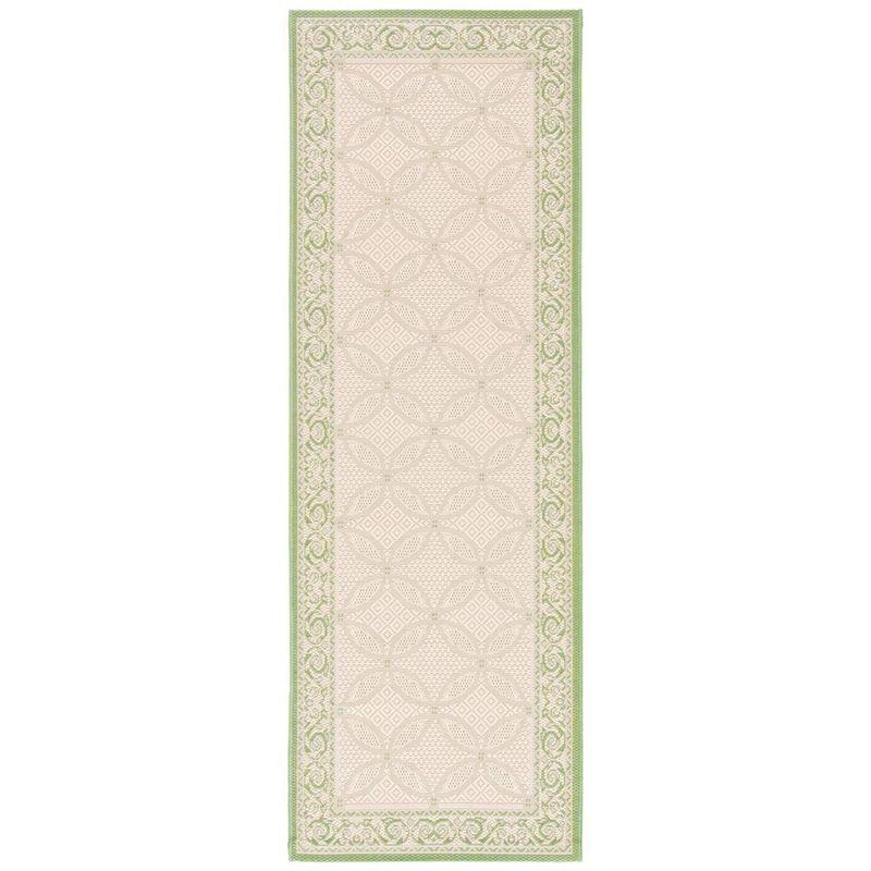 Courtyard CY1502 Power Loomed Indoor and Outdoor Runner Rug - Natural/Olive - 2'3"x6'7" - Safavieh
