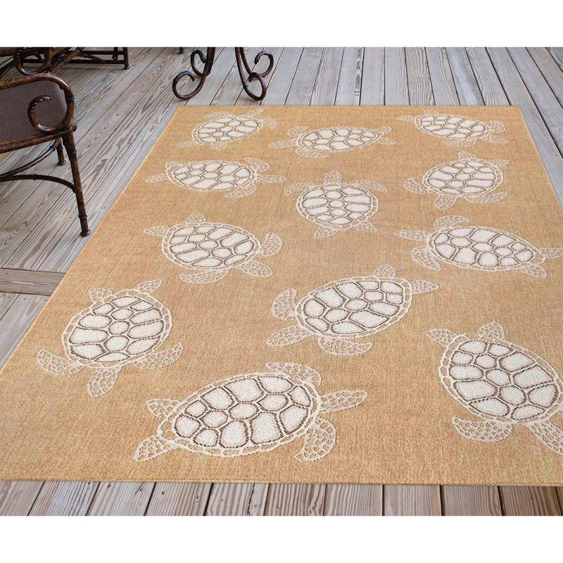 Liora Manne Carmel Vintage Floral Indoor/Outdoor Rug Sand 3'3" x 4'11"