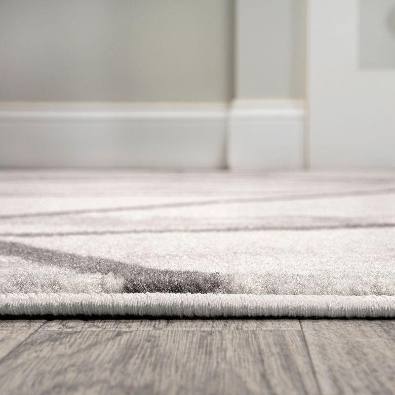 4' x 6' Patras Modern Geometric Marbled Area Rug, Ivory/Gray - JONATHAN Y