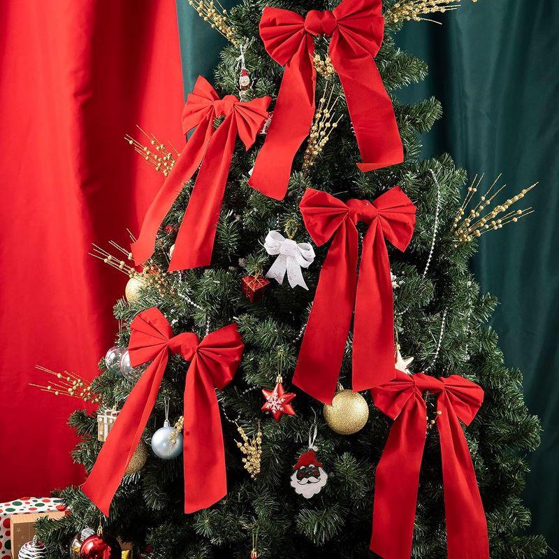 JOYFY 12pcs Christmas Red Velvet Bow Decoration for Christmas Party