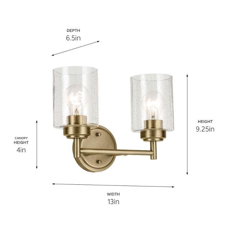 Kichler Lighting Winslow 2 - Light Vanity in  Natural Brass