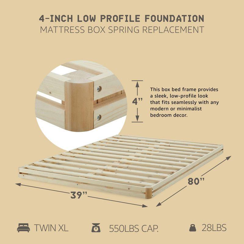 Hercules 4 Inch Low Profile Foundation Mattress Box Spring Replacement