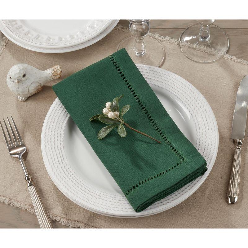 Saro Lifestyle Saro Lifestyle Hemstitched Border Design Dinner Napkins (Set of 12)