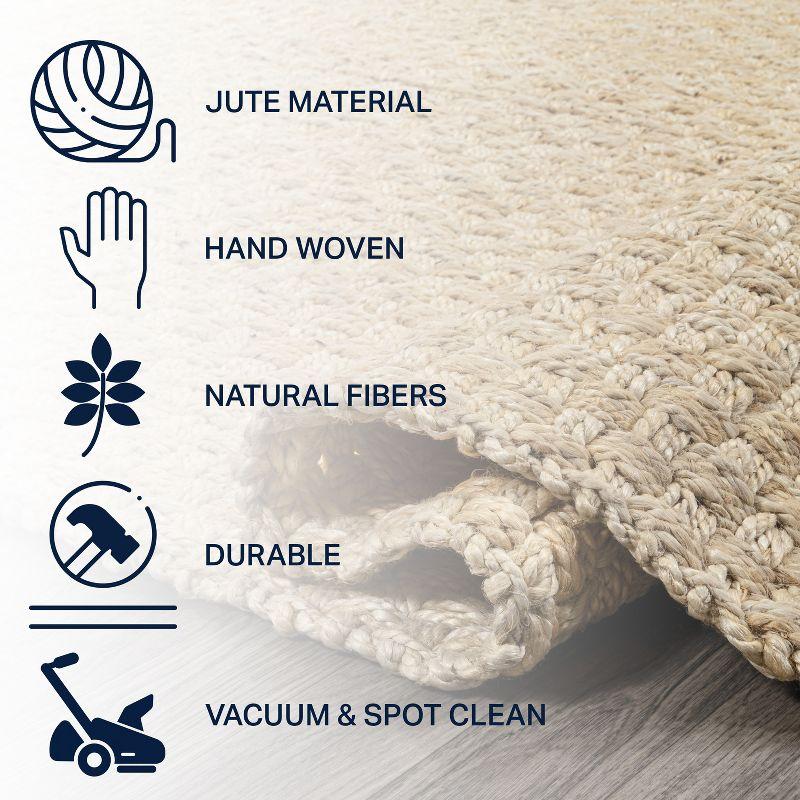 Estera Hand Woven Boucle Chunky Jute Indoor Area Rug - JONATHAN Y