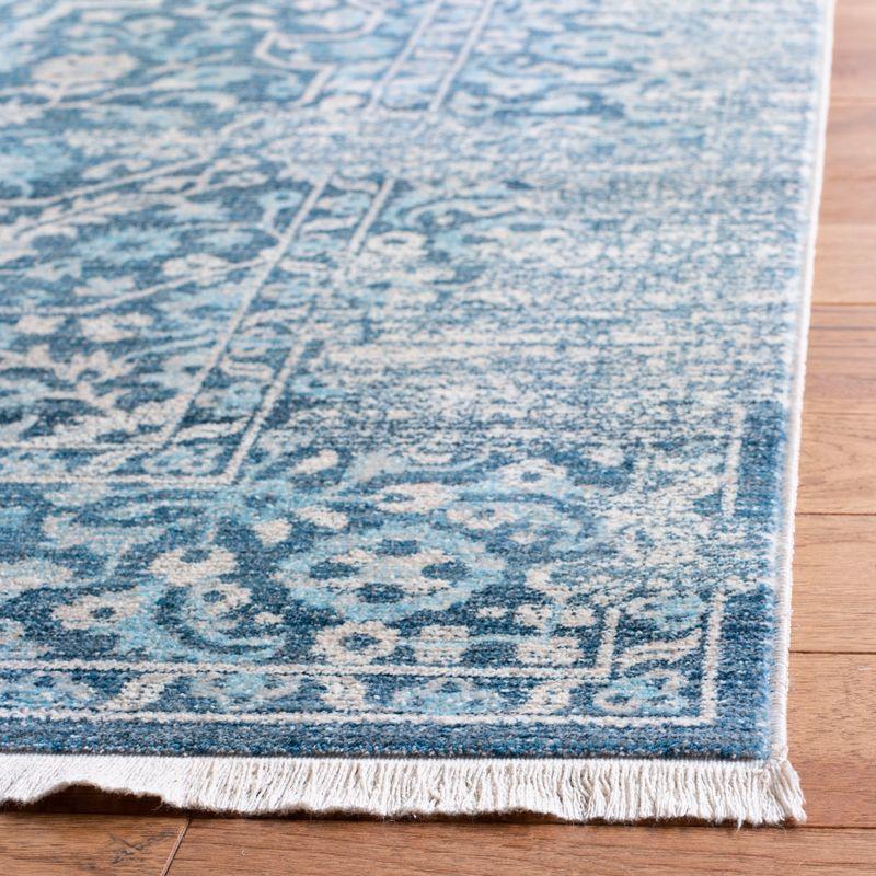 Reversible Blue Synthetic 8' x 10' Rectangular Area Rug