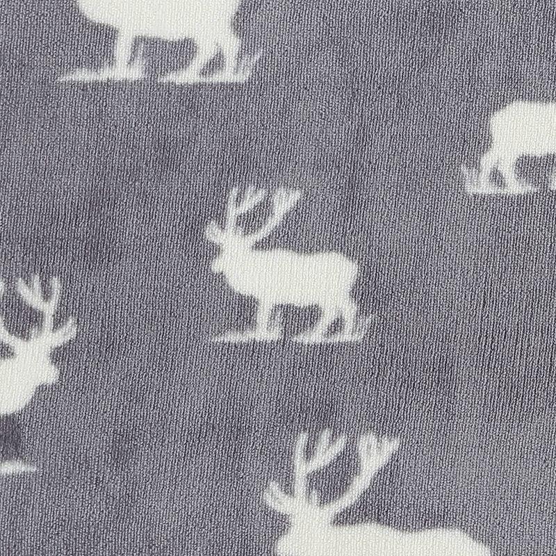 50"x60" Elk Stance Throw Blanket Gray - Eddie Bauer: Soft Fleece, Reversible Shearling, Travel-Friendly, Gift-Ready