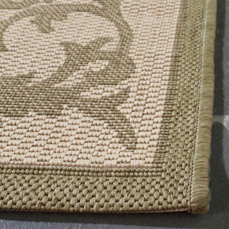 Courtyard CY2653 UV & Stain Resistant Non-Shedding Power Loomed Indoor/Outdoor Accent Rug - Natural/Olive - 2'7"x5' - Safavieh