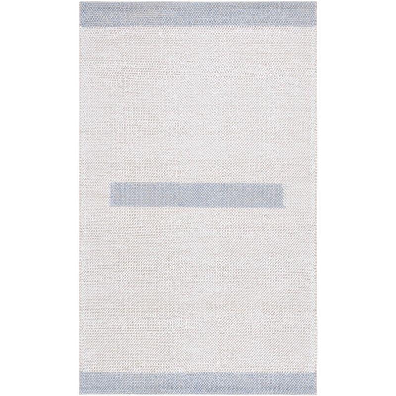 Natura NAT324 Flat Weave Indoor Area Rug - Ivory/Light Blue - 5'x8' - Safavieh