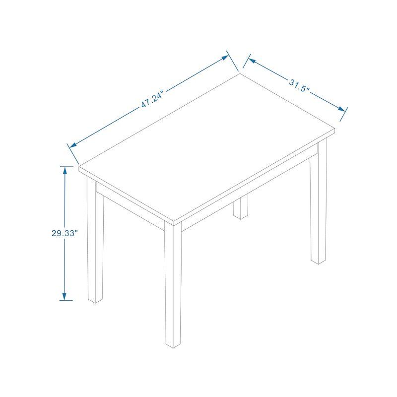 Malaysian Oak 48" Rectangular Dining Table in White/Natural