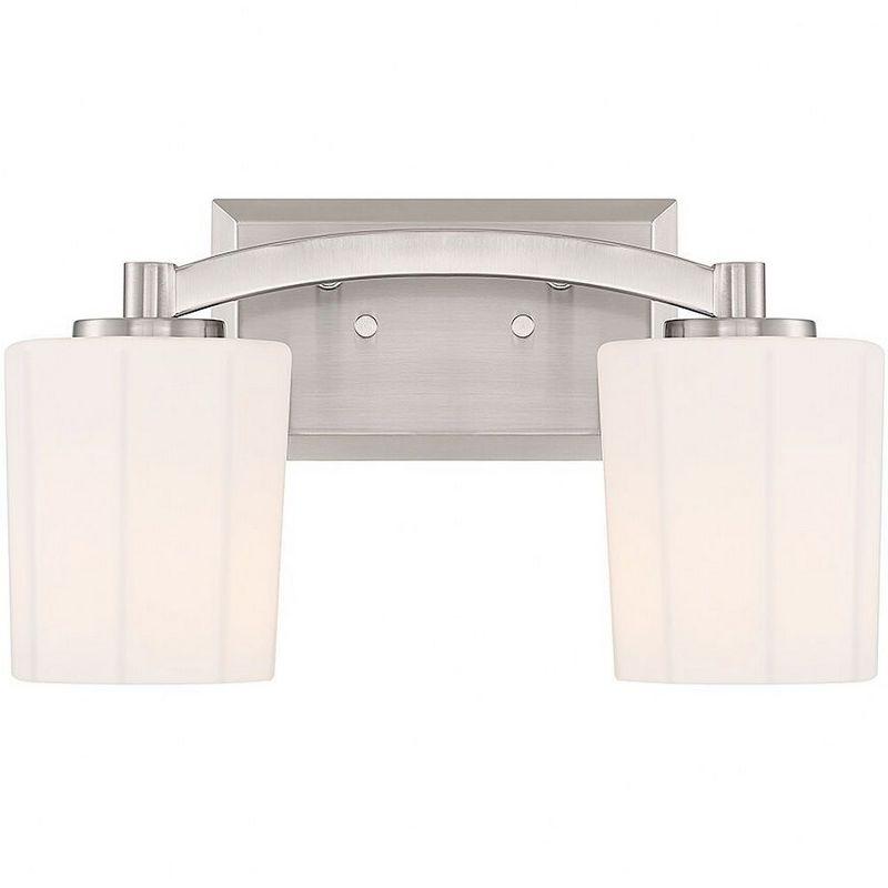 Whitney Satin Nickel 2-Light Cylinder Vanity Light