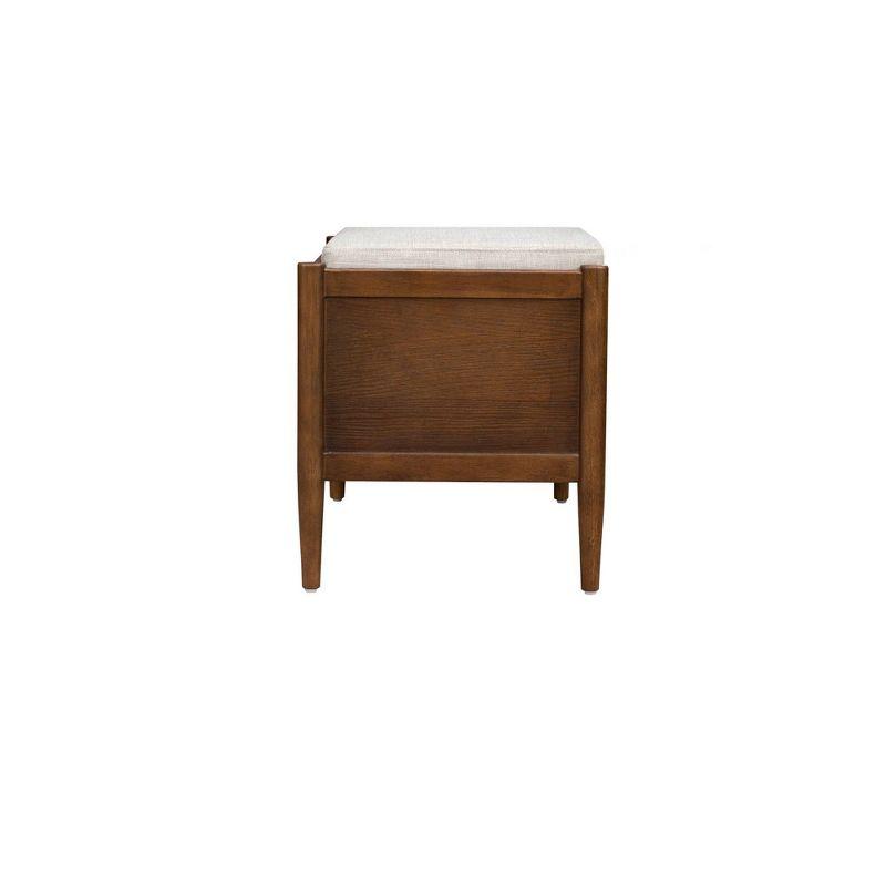 Ink+Ivy Arcadia Storage Bench: Mid-Century Modern, Removable Polyester Cushion, Wood Frame, Entryway Seating