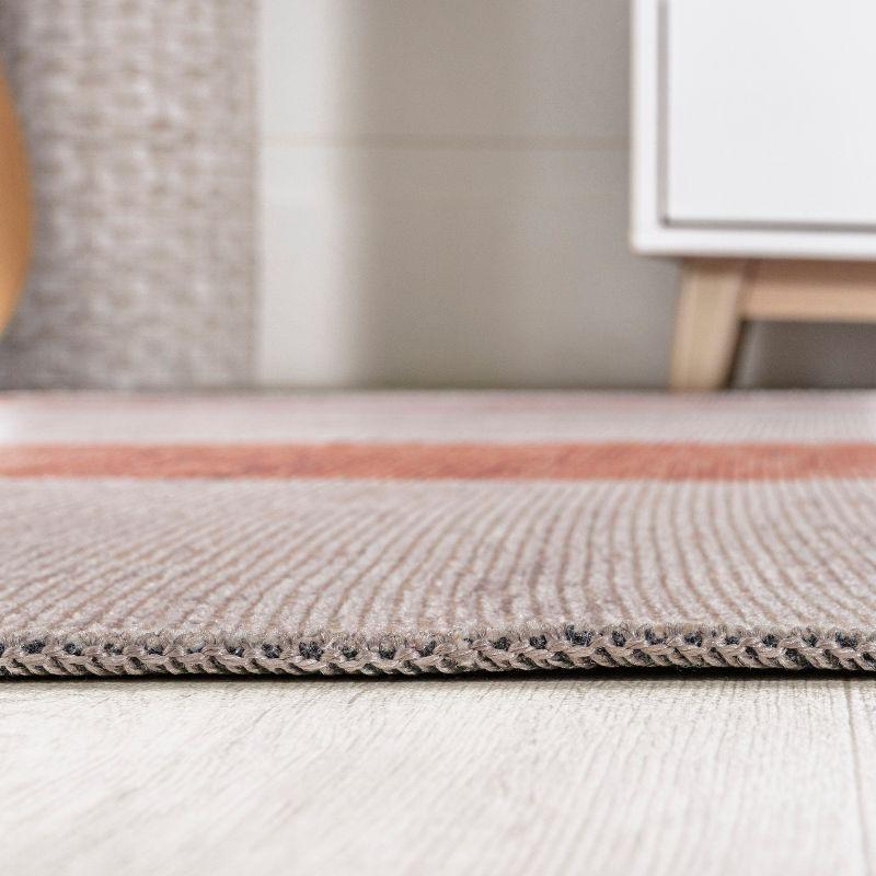 Raita Modern Distressed Stripe Machine-Washable Area Rug - JONATHAN Y