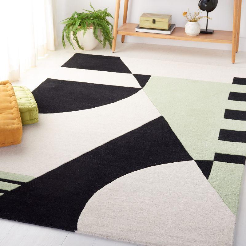 Rodeo Drive RD863 Hand Tufted Indoor Area Rug - 6'x9' - Black/Green - Safavieh