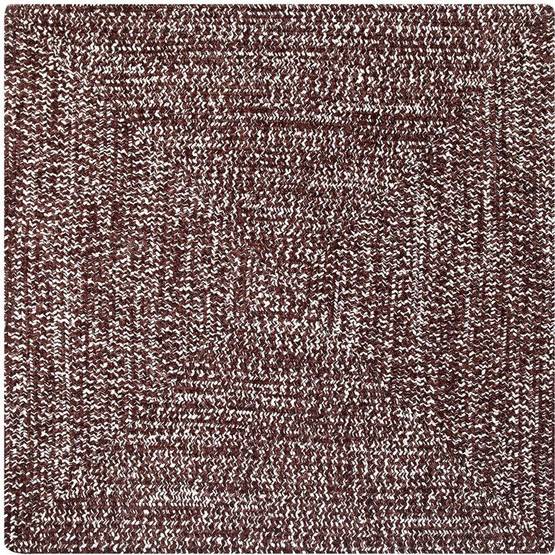 Dove Chestnut Square Braided Synthetic Rug, Stain-Resistant and Reversible