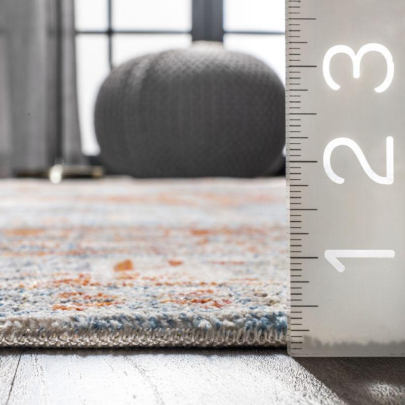 Nuloom Farley Oriental/Persian 4x6 Indoor Area Rug for Living Room Bedroom Dining Room Kitchen, Blue/Multicolor