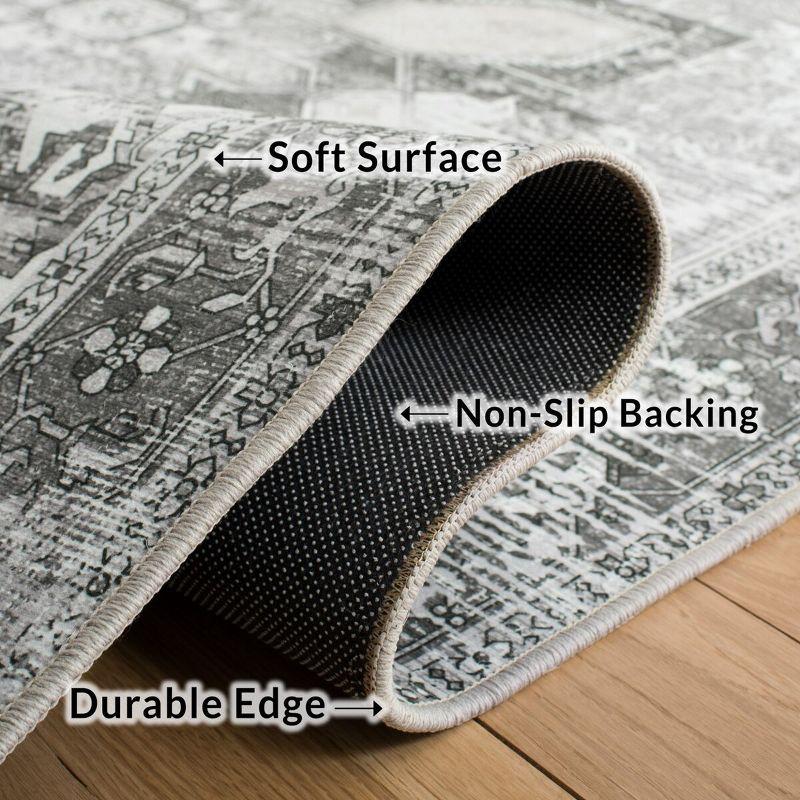Tucson Vintage Persian TSN102 Power Loomed Machine Washable Skid-Resistant Indoor Area Rug - Dark Sage/Ivory - 5'x5' - Safavieh