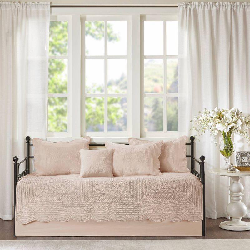 Cottage Charm Blush Daybed Cover Set with Scalloped Edges - 6pc