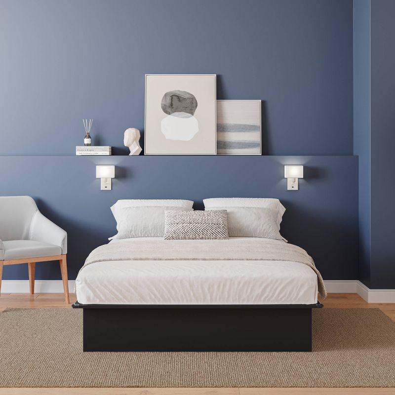 Nexera Full Valere Platform Bed Black: Modern Unupholstered Wood Composite, No Box Spring Needed