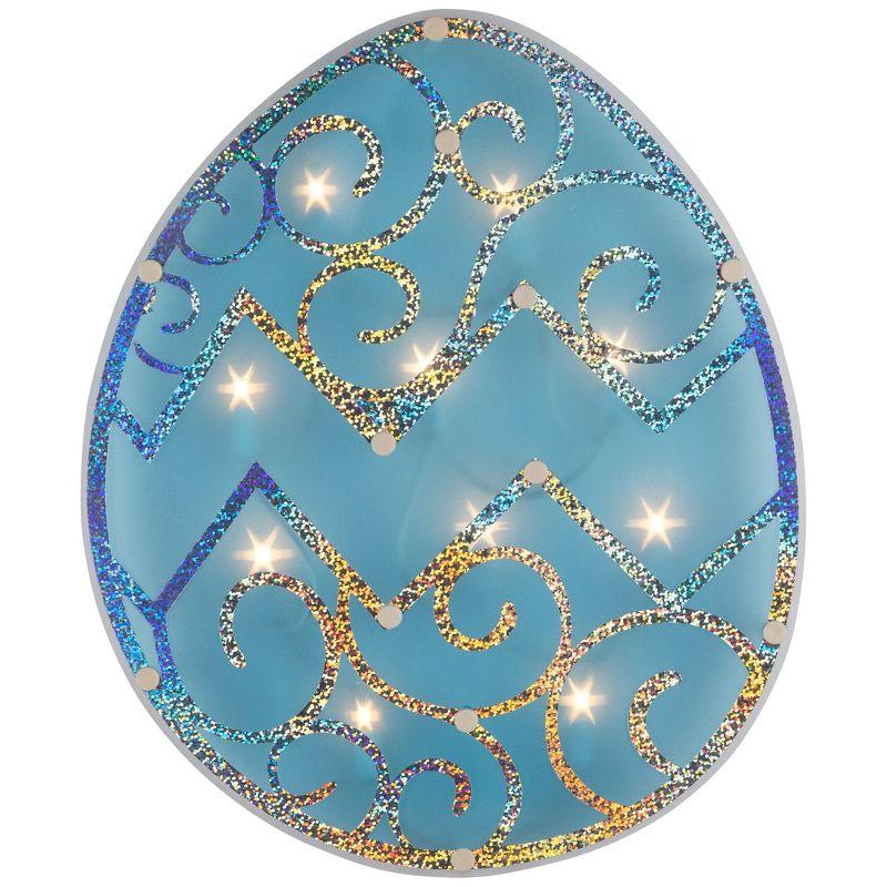 Northlight Lighted Easter Egg Window Decoration - 12" - Blue