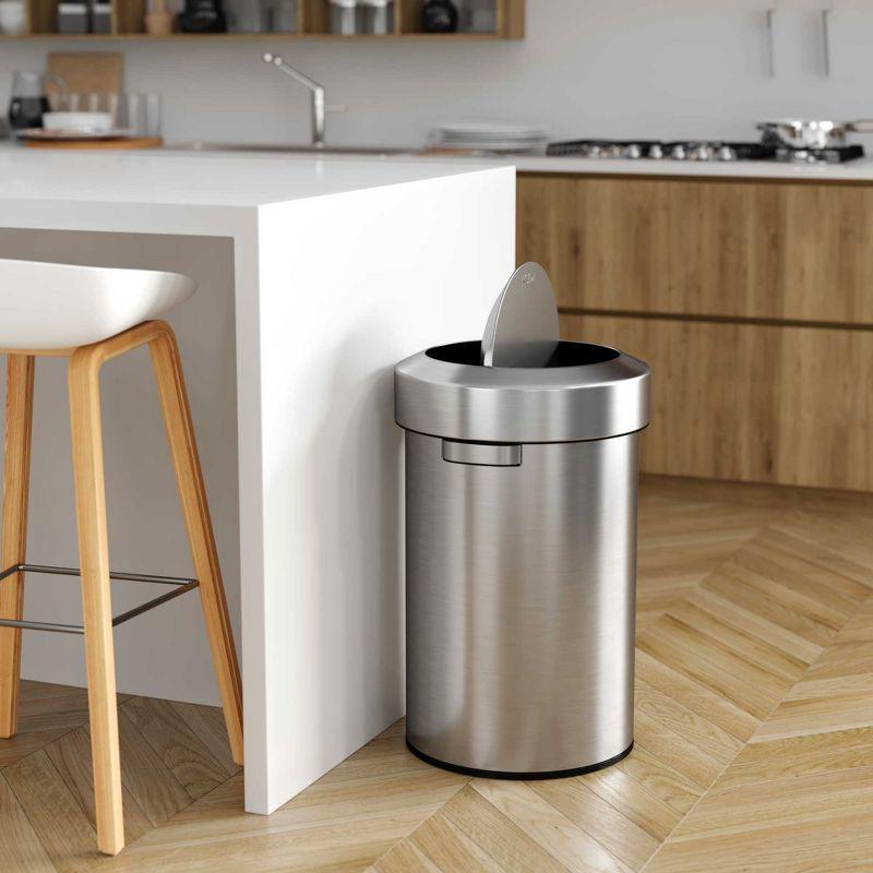 Stainless Steel 17 Gallon Swing Top Trash Can