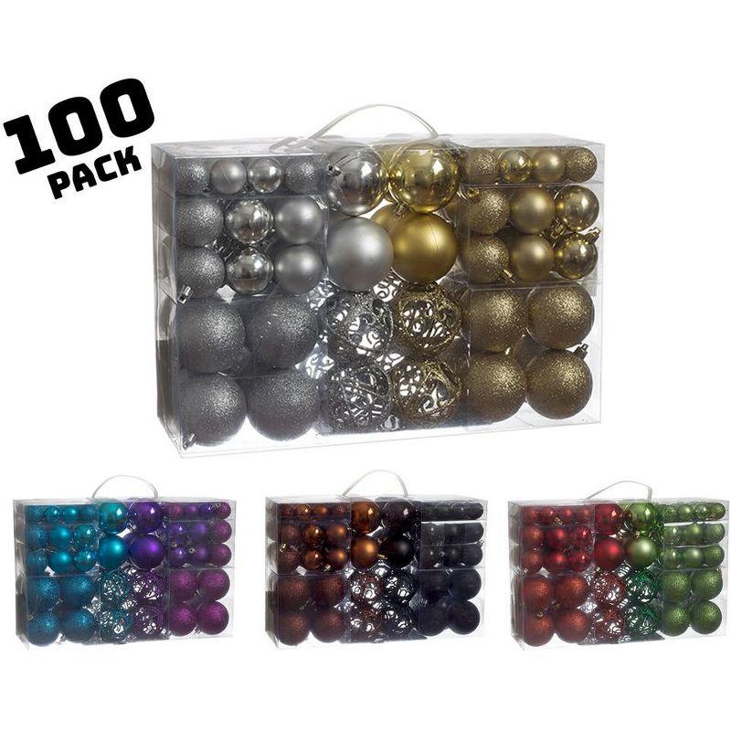 R N' Ds Shatterproof Christmas Ornament Balls - Gold and Silver - 100 Pack