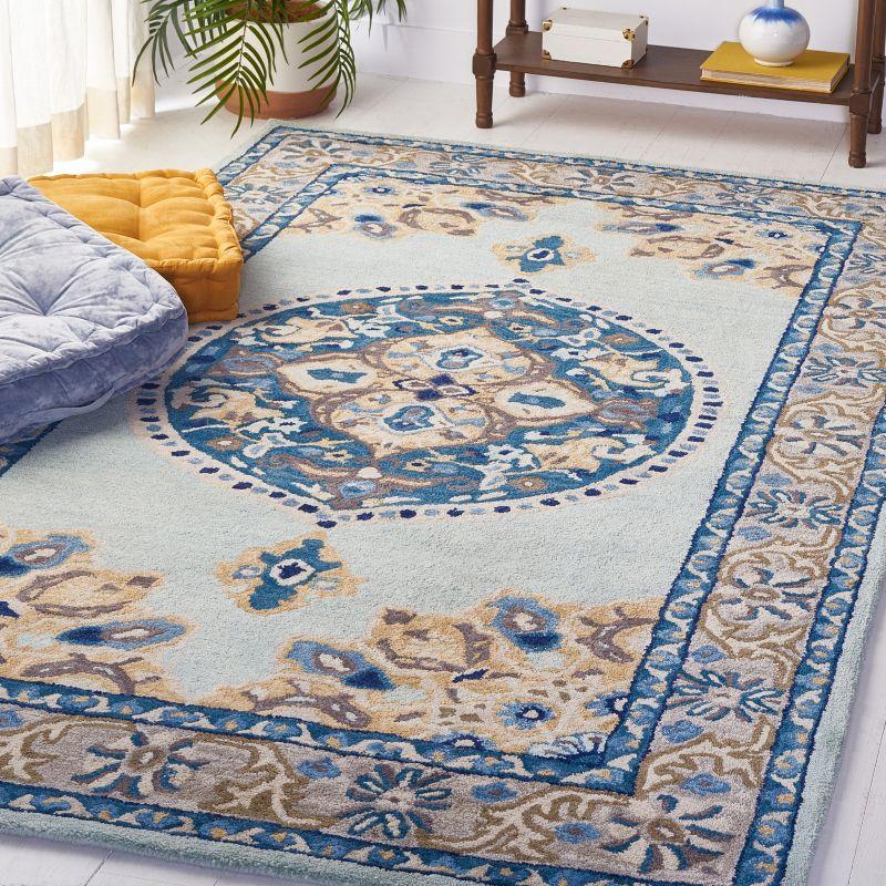Antiquity AT66 Hand Tufted Indoor Area Rug - Turquoise/Silver - 6'x6' - Safavieh